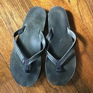 Rainbow Sandals: Luxury Leather, Black